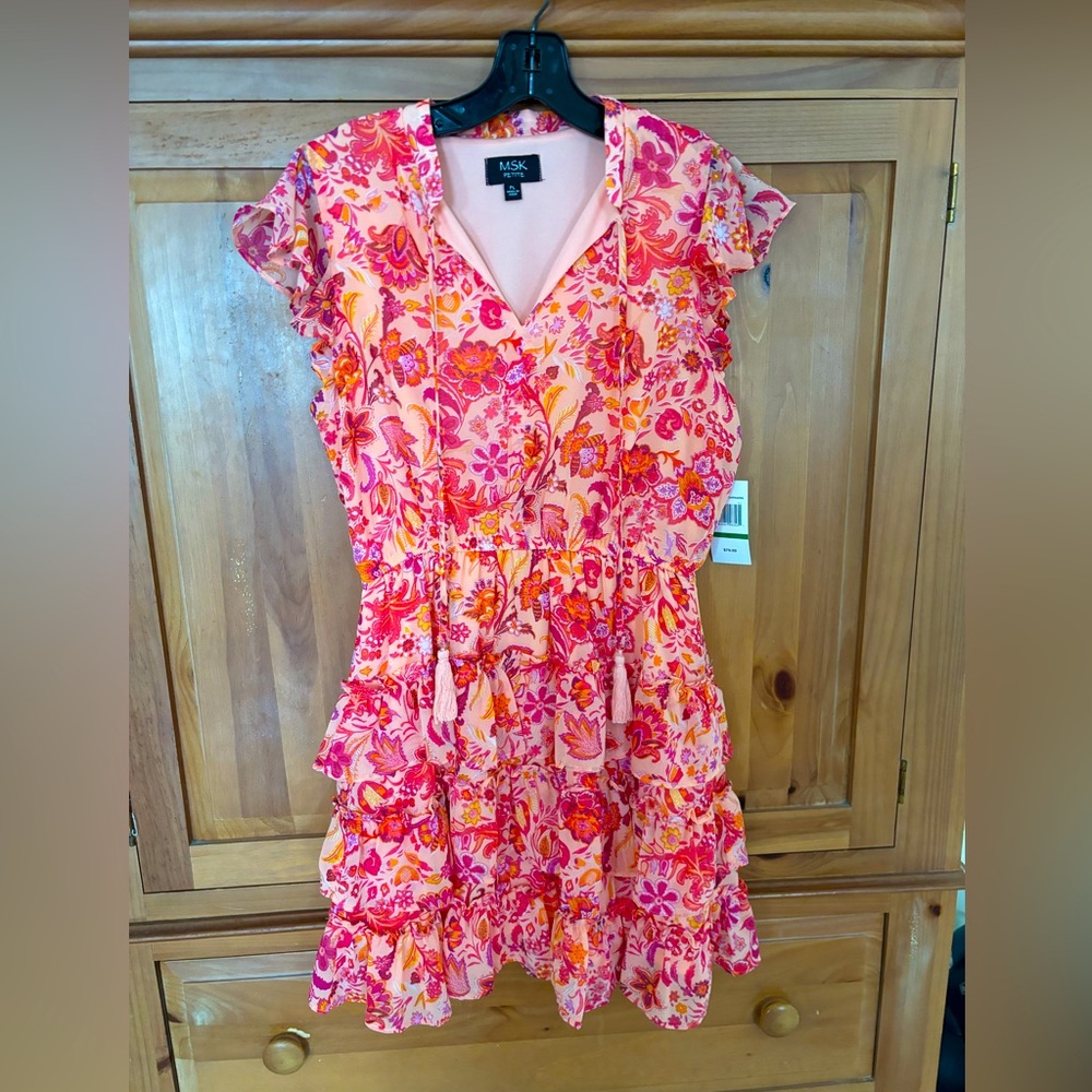 Beautiful orange and red mini dress